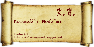 Kolesár Noémi névjegykártya